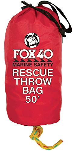 Fox 40 Rescue Throw Bag, 50 Feet of Rope, Red