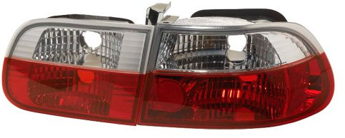 AUTO-STYLE Satz Heckleuchten kompatibel mit Honda Civic HB 3-türig 1992-1995 - Rot/Crystal