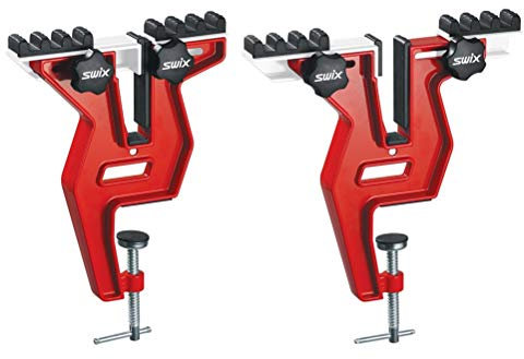 Swix Snowboard-Vise, Rot, Aluminium und Gummi, Profi-Schraubstock für Snowboard-Tuning