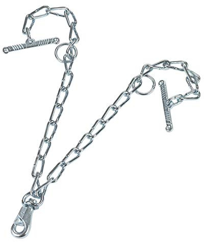 Kettenteil doppelt, mit Karabiner u. Knebel, 6mm