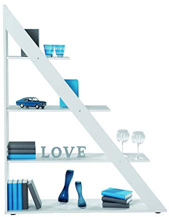 Phoenix 126204WE Schräges Regal Kairo mit 4 Böden, BxHxT: 120 x 150 x 32,5 cm, weiß