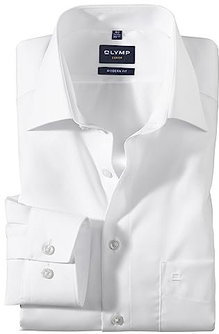 Modern Fit Hemd Langarm m New Kent Kragen 45 [Weiß]