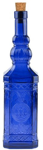 Cobalt Blue Decorative Recycled Glass Bottle 23.7oz