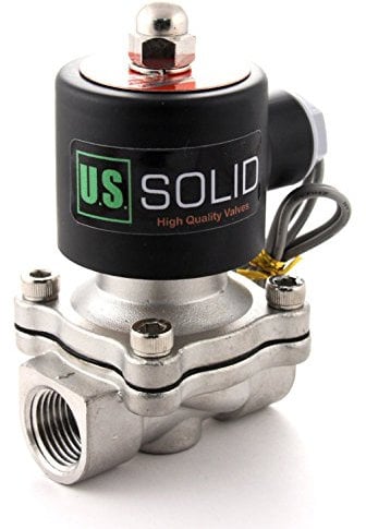 U.S. Solid 1/2 G 24V DC Edelstahl Magnetventil Direktgesteuert für Wasser Luft Gas Öl NC Stainless Steel Solenoid Valve