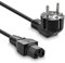 InLine Netzkabel, Schutzkontakt gewinkelt auf Warmgerätestecker C15 (IEC-60320) gerade, Typ H05RN-F, schwarz, 2m, 16810D