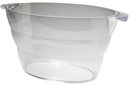 BarCraft Clear Acrylic Large Oval Drinks Bucket / Cooler, Beer, Drinks and Wine Cooler, 10 Litres