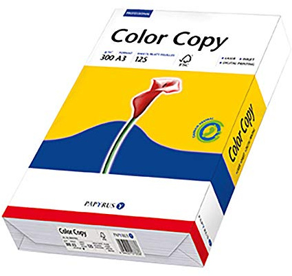 Papiro Farblaserpapier Kopie in Farbe, satiniert, DIN A3, 29,7 x 42,0 cm, 300g, ws, 125 Bl