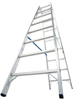 KRAUSE leb920 doppelte Leiter mit 2 x 8 Leiter, 2.2 m Höhe Leiter Trittstufe, 3.55 m Höhe