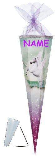 Schultüte - Pegasus 70 cm - incl. Namen - mit Filzabschluß - Zuckertüte Nestler Einhorn Pferd Pferde Einhörner Pegasos