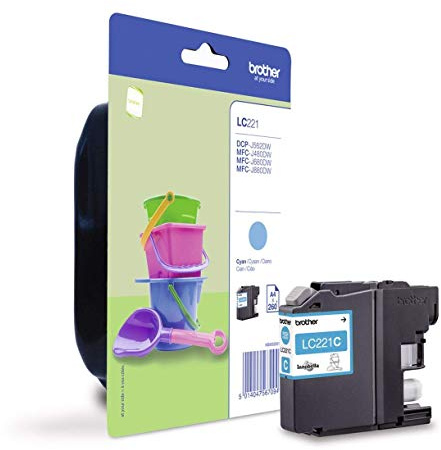 Brother International LC221C Tintenpatrone, LC221C 260 Seiten, cyan