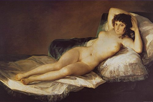 1art1 Francisco De Goya Die Nackte Maja, 1800 Selbstklebende Fototapete Poster-Tapete 180x120 cm