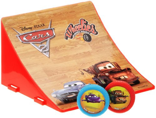 Dickie - Disney Cars 2 - Wheelies Jump Ramp, Rampe inklusiv 2 Wheelies, Rampe: 15 x 9 cm