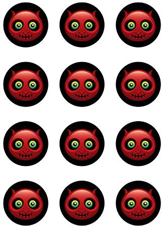 Muffinaufleger Cupcakes Muffins Halloween Zuckerpapier Smiley Böse HW07