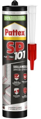 Pattex Sigillante Polimerico SP101, Sigilla e Incolla, Multimateriale, Elevate Prestazioni, Aderisce su Superfici Umide, Resiste ai Raggi UV e Intemperie, Sigillante Marrone, Cartuccia da 280 ml