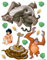 Wand Sticker The Jungle Book DK1793, Polymerfilm, 65 x 0,02 x 85 cm, mehrfarbig