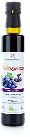 BIO Petimez Balsamico Essig mit Traubensaft 250ml Flasche Balsamicoessig versetzt mit Traubenextrakt Trauben Saft Kreta Petimezi Balsamessig biologisch