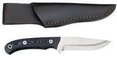 Giesser Messer Jagdmesser - Klinge 11 cm - 57-58 HRC Rockwell, gestanzt, Griff aus edlem Mikarta - vernietet - mit Sattelledertasche, Rostfrei, 7990 3