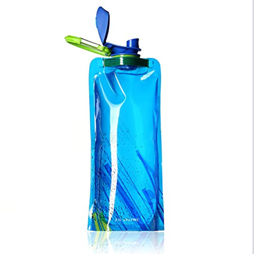 Bouteille en plastique solide 0,7 L, 100% Sans BPA, peu encombrant, Couleur:Bleu