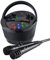 Groov-e Karaoke Boombox - Portable Karaoke Machine with CD Player, Bluetooth, LED Lights, Echo Control - Includes 2 Microphones & 10-Track Karaoke CD - Battery or Mains Powered - Black