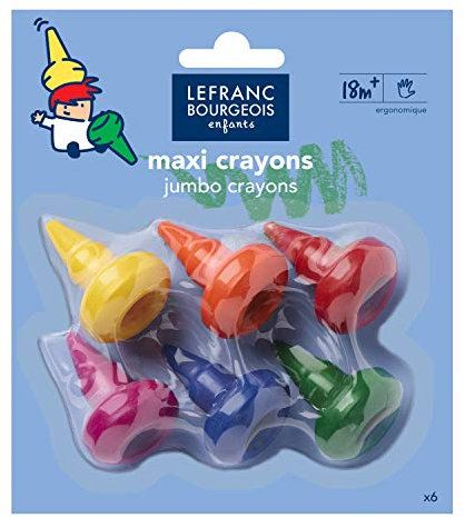 Lefranc Bourgeois Bourgeois Kindermalstifte, Farbe, 6 Wachsmalbirnen im Set, Kunsterziehung +18 Monate
