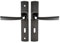 Vachette Set de Poignées de Porte sur Grande Plaque MUZE - Version Clé L, Porte de Chambre, Bureau - Entraxe 195 mm - Système de Pose Facile - Zamak Résistant - Finition Diamant Noir - Garantie 10 Ans