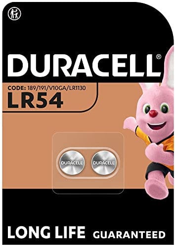 DURACELL LR54 (confezione da 2) batterie alcaline specialistiche da 1,5 V (189/LR1130) – Lunga durata garantita – Pile per l’utilizzo in termometri digitali, calcolatrici, orologi da polso