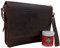 BARON of MALTZAHN Handgelenktasche Herrentasche KANT aus braunem Büffel-Leder + Lederpflege