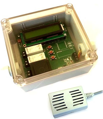 Hygrostat Feuchtraum Lüftersteuerung Feuchtraumlüftersteuerung Entfeuchter Heizung Steuerung IP65 Gehäuse LCD programmierbar incl. Sensor