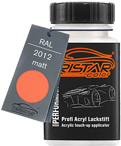 TRISTARcolor RAL 2012 Lachsorange matt Lackstift | Lackfläschchen mit Pinsel, 50 ml, schnelltrocknend