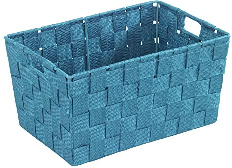 WENKO Aufbewahrungskorb Adria S Petrol - Badkorb Fassungsvermögen: 6.24 l, Polypropylen, 30 x 15 x 20 cm, Petrol