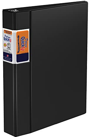 QuickFit Heavy Duty Commercial Ordner 3-Ring D-Ring Ordner schwarz 1,5 Zoll