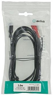 3.5mm Jack to Phono x 2 Lead 3.0m