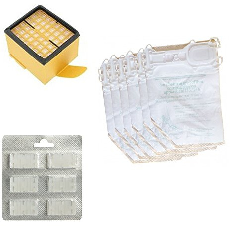 6 SACCHETTI + 6 PROFUMI + 1 FILTRO EPA ORIGINALI PER FOLLETTO VK 135 136 ASPIRAPOLVERE VORWERK ORIGINALE