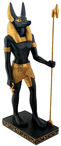 YTC Summit International Ancient Egyptian Standing Anubis God of The Afterlife with Spear Figurine