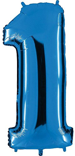 Grabo XXL Riesen Zahlen Folienballon 102 cm (40) Farbauswahl – Perfekte Deko für Geburtstage, Jubiläen & Feiern – Happy Birthday Party-Highlight - für Helium und Luft! Wiederverwendbar! (Blau, 1)