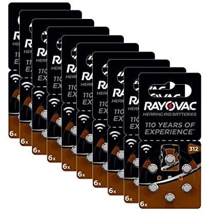 Varta Rayovac Acoustic Special 312 - Batterie per apparecchio acustico, 1,4V, 180 mAh, 10 confezioni da 6 batterie