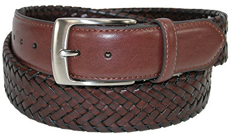 Danbury Men's Big & Tall Comfort Stretch Leather Braided Belt