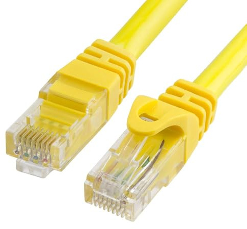 Cmple - Cat 6 Ethernet Cable 100 ft, Cat6 Patch Cables 10Gbps LAN Cable, 550MHz Network Cable, RJ45 Connectors, Compatible with Gaming Computer, Laptop, Modem, Router, HDTV, Gaming Console - Yellow