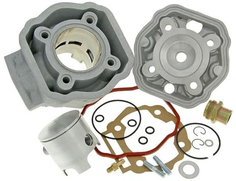 AIRSAL Zylinder Kit 70ccm Sport 72,4ccm D50B0 kompatibel mit DERBI Senda 50 | Alu-Sportzylinder, Bohrung 48mm, Kolbenbolzen 12mm, Typ D50B0; kompatibel mit GILERA RCR/SMT 50 2006-, APRILIA SX 50, RX 50