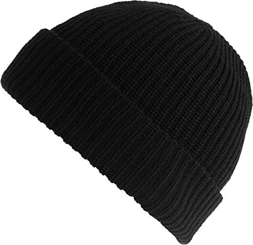 Harrys-Collection Einfache Strickmütze in 2 Farben grob!, Farbe:schwarz