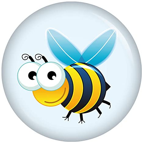 Kiwikatze® Kleine Freunde - Frühlingstier - Biene 37mm Button Ansteckbutton Geschenk Mitbringsel