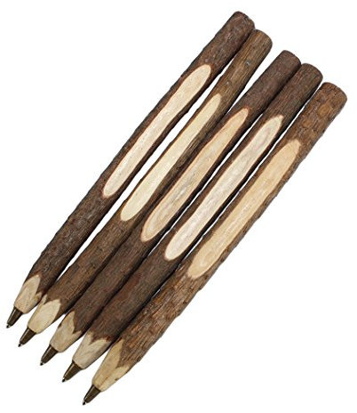 5PCS Gullor Kreative ursprünglichen ökologischen Holz Kugelschreiber