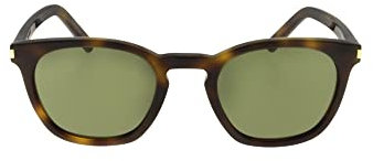 Saint Laurent Unisex-Erwachsene SL 28 003 Sonnenbrille, Braun (Avana/Green), 49