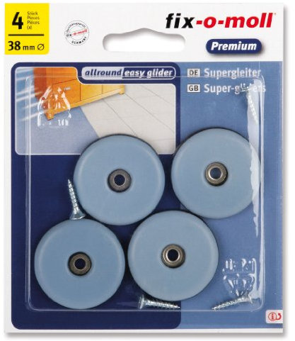 fix-o-moll Universal PTFE Gleiter mit Schraube 38 mm 4 Stueck grau, 3566127