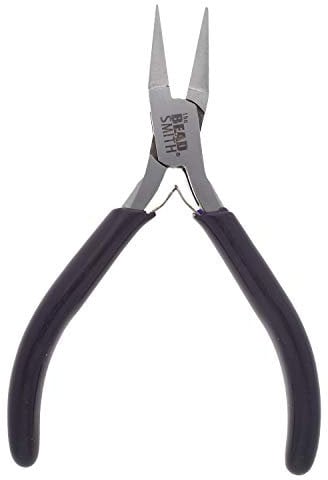 The Beadsmith Flat Nose Pliers – Economy Line – 4.5 inches (114mm) – Vinyl Grip Handle with Double Leaf Springs – Jewelry Making Tool for Creating Bracelets, Earrings and Necklaces