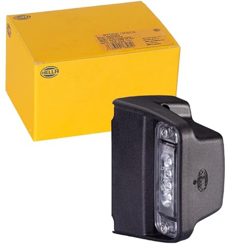 HELLA 2KA 010 278-031 Kennzeichenleuchte - Kennzeichenbeleuchtung | Anhänger - LED - 24V - geschraubt/Anbau - ADR/GGVS - Kabel: 2000mm - Stecker: Flachsteckhülse - seitlicher Anbau
