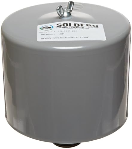 Solberg FS-19P-125™ Inlet Compressor Air Filter Silencer, 1-1/4 MPT Outlet, 6-5/8 Height, 6 Diameter, 70 SCFM, Made in the USA