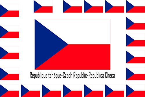 SAFIRMES Sortiment 15 Aufkleber Vinyl Sticker Flag Flagge Republik tchèque-Czech Republic-Republica Checa