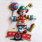 Wanddeko Clown auf Einrad und Ballons Karneval Dekoration