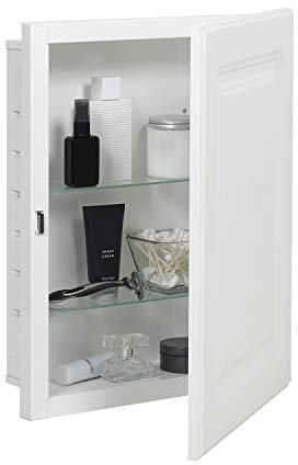 American Pride Zenna Home Medizinschrank, weißer Stahlkörper mit 3 verstellbaren Regalen, 40,6 cm B x 50,8 cm H, Einbauhalterung, langlebige Badezimmer-Organizer, Aufbewahrungslösung mit Spiegeltür